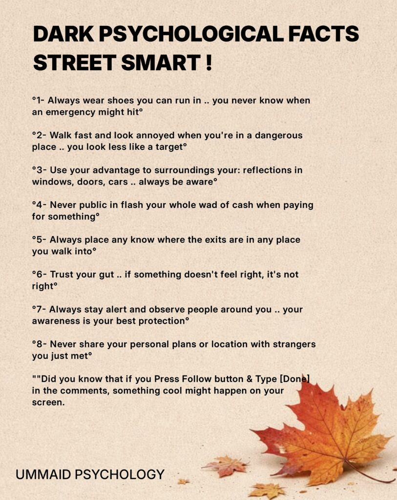 DARK PSYCHOLOGICAL FACTS STREET SMART !
